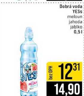 Dobrá voda YESS meloun jahoda jablko 0,5l