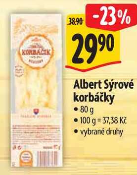 Albert Sýrové korbáčky, 80 g