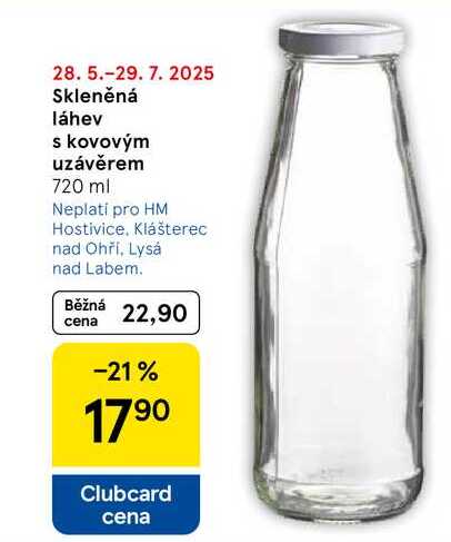 Skleněná láhev s kovovým uzávěrem, 720 ml  