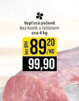 Vepřová pečeně bez kosti, s řetízkem cca 4 kg 1kg