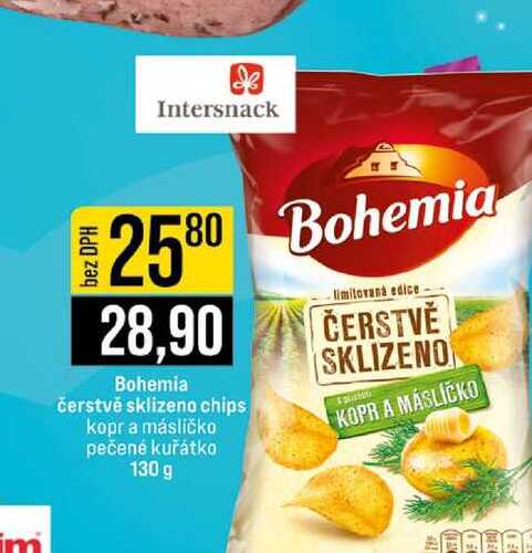 Bohemia čerstvě sklizeno chips kopr a másličko pečené kuřátko 130 g 
