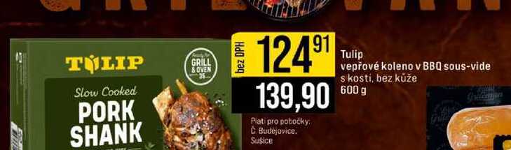 Tulip vepřové koleno v BBQ sous-vide s kosti, bez kůže 600 g 