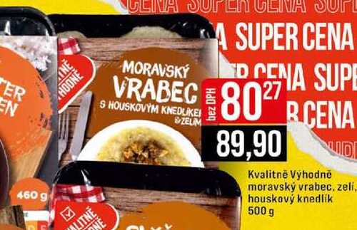 Kvalitně Výhodně moravský vrabec, zelí, houskový knedlík 500 g
