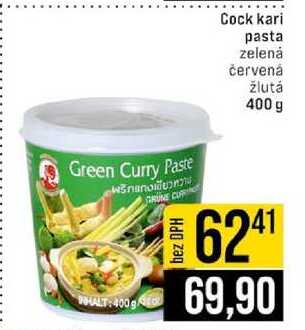 Cock kari pasta zelená červená žlutá 400 g 