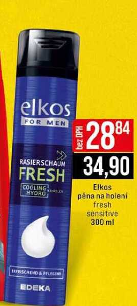 Elkos péna na holení fresh sensitive 300 ml