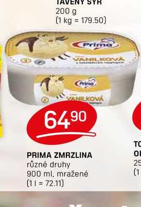 PRIMA ZMRZLINA různé druhy 900 ml, mražené 