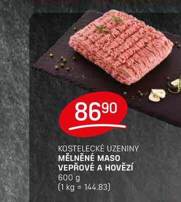 MĚLNĚNÉ MASO VEPŘOVÉ A HOVĚZÍ 600 g