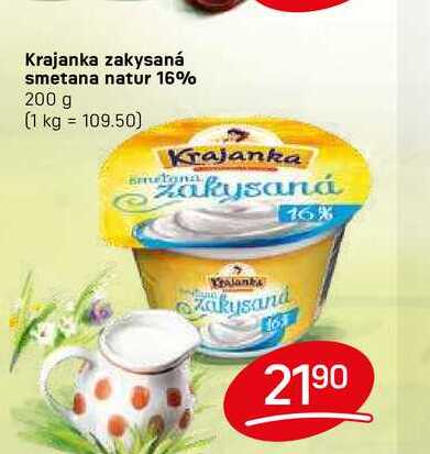 Krajanka zakysaná smetana natur 16% 200 g 