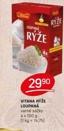 VITANA RÝŽE LOUPANÁ varné sáčky 4 x 100 g 