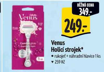 Venus Holicí strojek, rukojeť + náhradní hlavice 1 ks 
