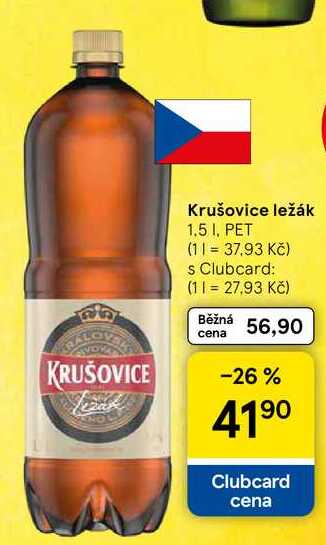 Krušovice ležák, 1.5 l, PET  