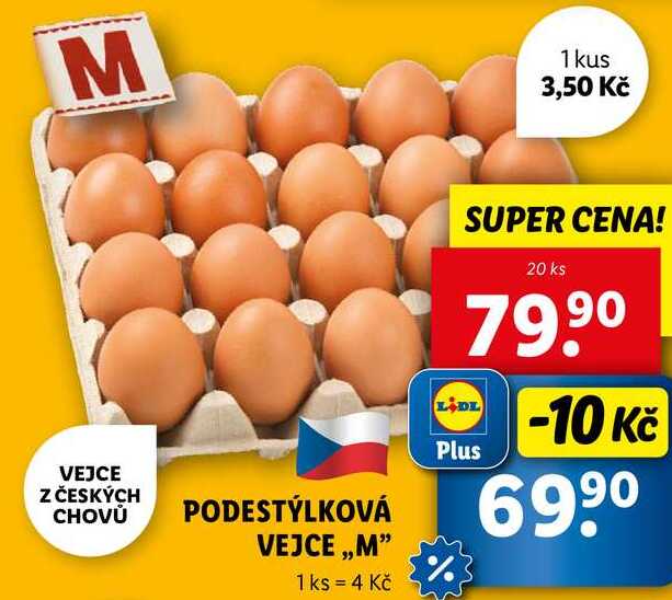 PODESTÝLKOVÁ VEJCE ,,M", 20 ks