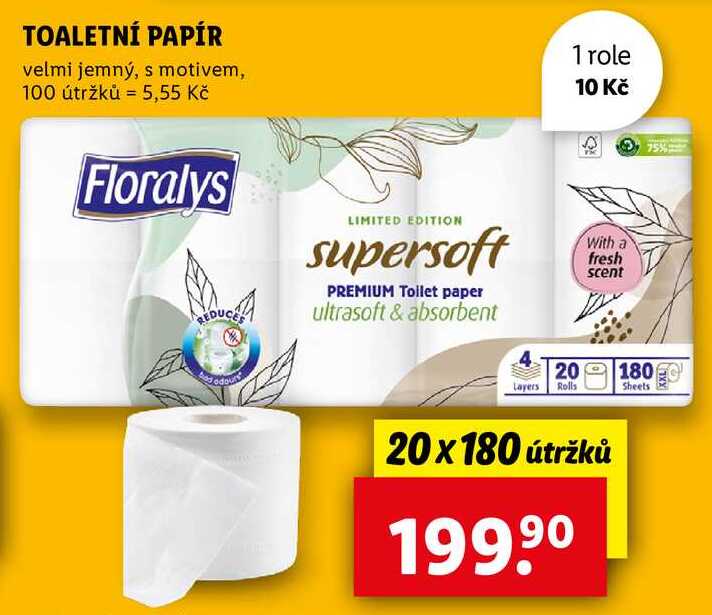 TOALETNÍ PAPÍR, 20x 180 útržků 