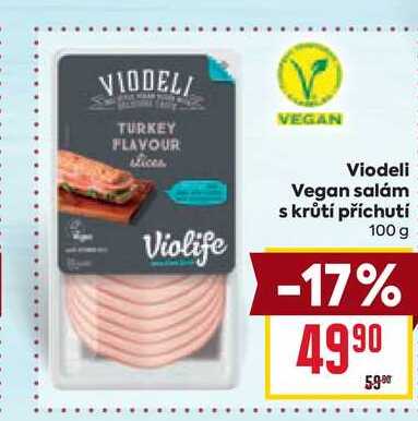 Viodeli Vegan salám s krůtí příchutí 100 g 