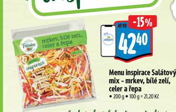  Menu inspirace Salátový mix - mrkev, bílé zelí, celer a řepa 200 g  