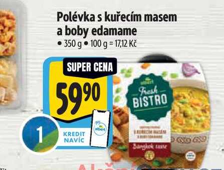 Polévka s kuřecím masem a boby edamame 350 g  