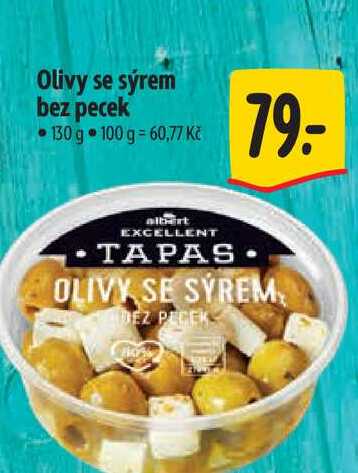 Olivy se sýrem bez pecek 130 g 