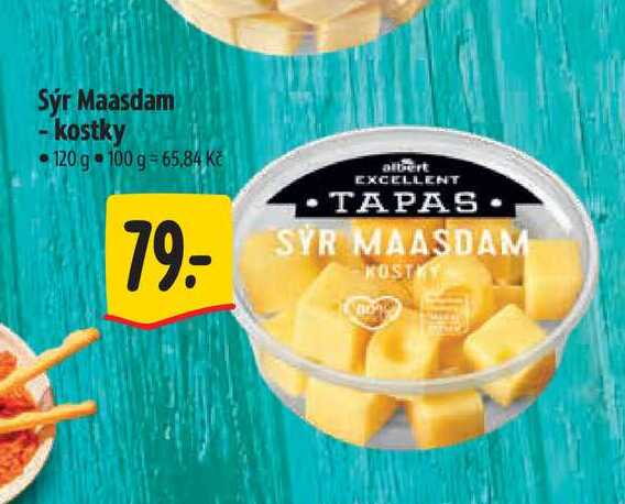 Sýr Maasdam kostky 120 g 