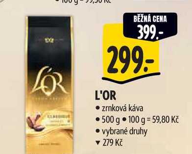   L'OR  zrnková káva 500 g 