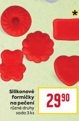 Silikonové formičky na pečení různé druhy sada 3 ks
