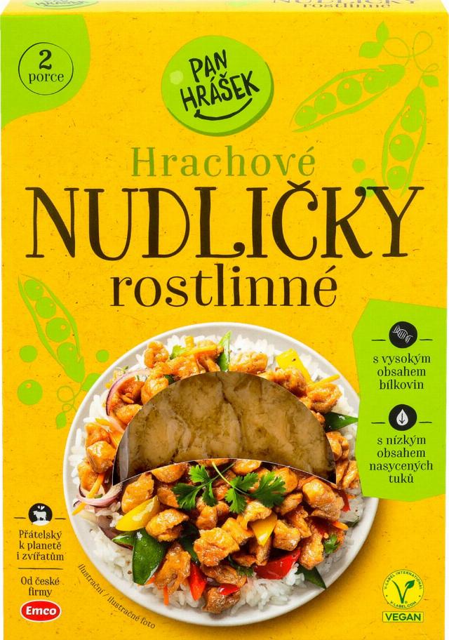 Pan Hrášek Hrachové nudličky rostlinná alternativa masa