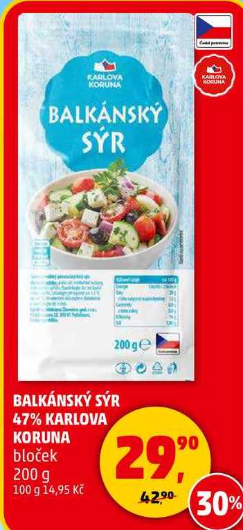 BALKÁNSKÝ SÝR KARLOVA KORUNA, 200 g 