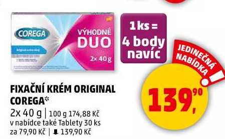 FIXAČNÍ KRÉM ORIGINAL COREGA, 2x 40 g 