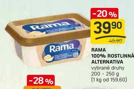RAMA ROSTLINNÁ ALTERNATIVA vybrané druhy 200 - 250 g