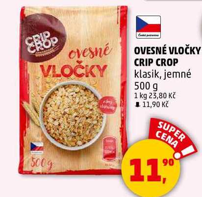 OVESNÉ VLOČKY CRIP CROP klasik, jemné, 500 g  