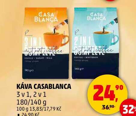 KÁVA CASABLANCA 3 v 1, 2 v 1, 180/140 g 