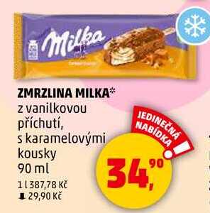ZMRZLINA MILKA z vanilkovou příchutí, s karamelovými kousky, 90 ml  