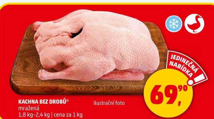 KACHNA BEZ DROBŮ mražená, 1,8 kg-2,4 kg 