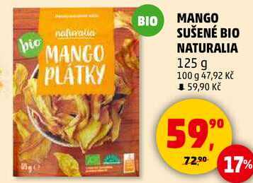 MANGO SUŠENÉ BIO NATURALIA, 125 g