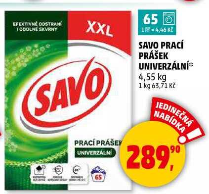 SAVO PRACÍ PRÁŠEK UNIVERZÁLNÍ, 4,55 kg 