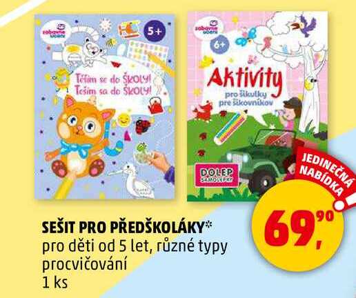 SEŠIT PRO PŘEDŠKOLÁKY pro děti od 5 let, různé typy procvičování, 1 ks 