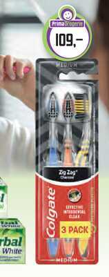 COLGATE kartáček Zig Zag Charcoal 3ks 