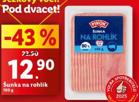 Šunka na rohlík, 100 g
