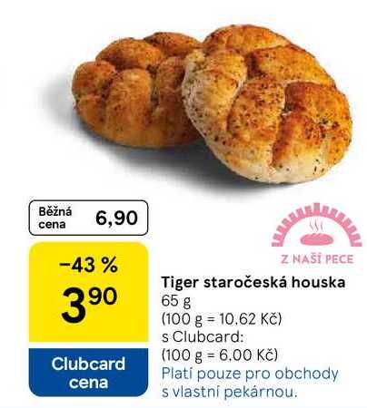 Tiger staročeská houska, 65 g 