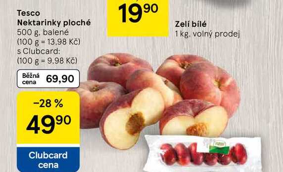 Tesco Nektarinky ploché, 500 g, balené 