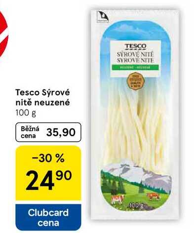 Tesco Sýrové nitě neuzené, 100 g  