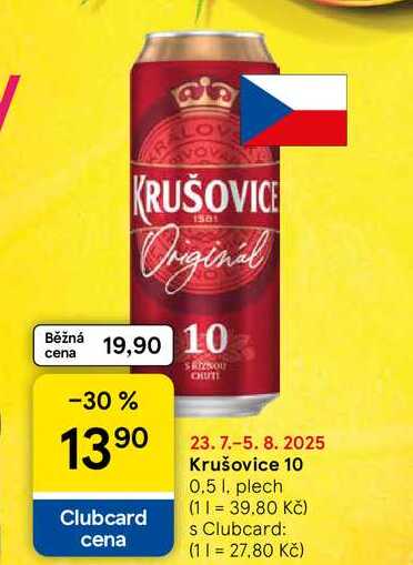 Krušovice 10, 0.5 l, plech 