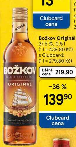 Božkov Originál 37.5 %, 0.5 l