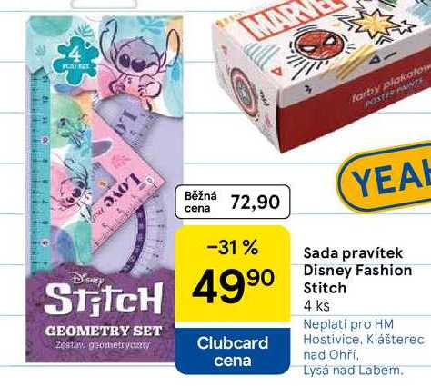 Sada pravítek Disney Fashion Stitch, 4 ks  