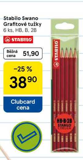 Stabilo Swano Grafitové tužky, 6 ks, HB, B, 2B  