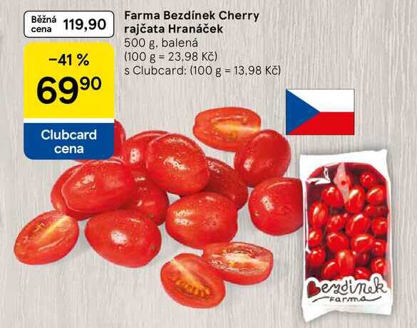 Farma Bezdínek Cherry rajčata Hranáček, 500 g, balená 