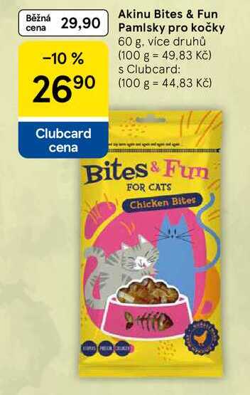 Akinu Bites & Fun Pamlsky pro kočky, 60 g