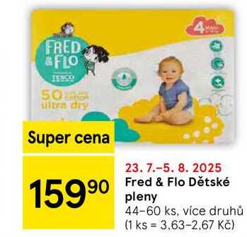 Fred & Flo Dětské pleny, 44-60 ks, více druhů  