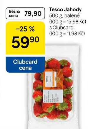 Tesco Jahody, 500 g, balené  