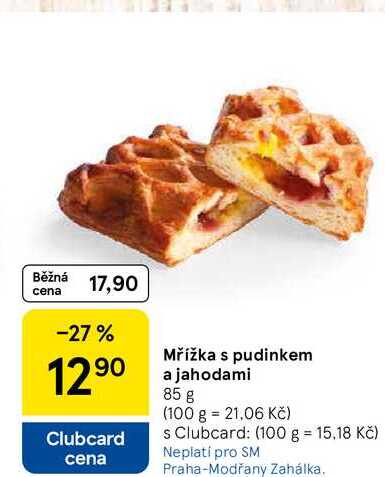 Mřížka s pudinkem a jahodami, 85 g 