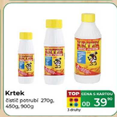 Krtek čistič potrubí 270g, 450g, 900g 